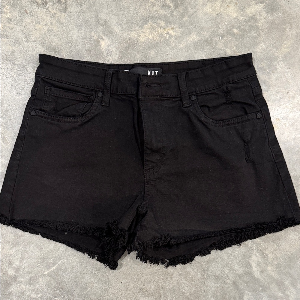 Kut from the Kloth - Jane - High Rise Women's Black Denim Shorts - 4